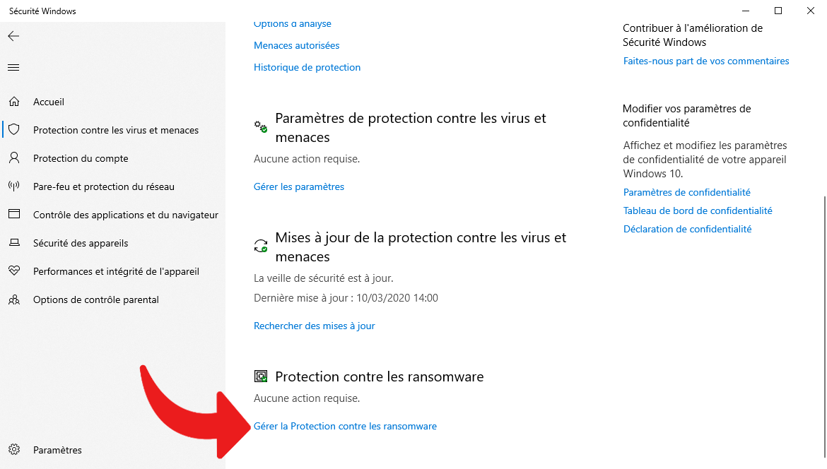 Defender Windows 10 © clubic.com
