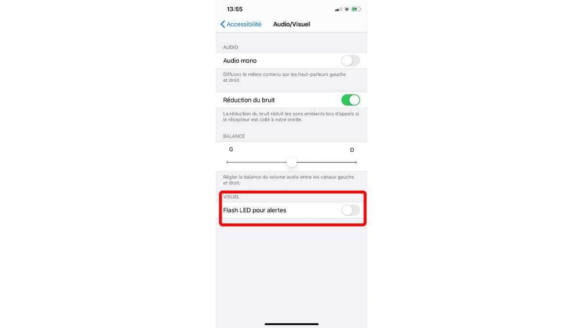 tuto activer flash notification iphone
