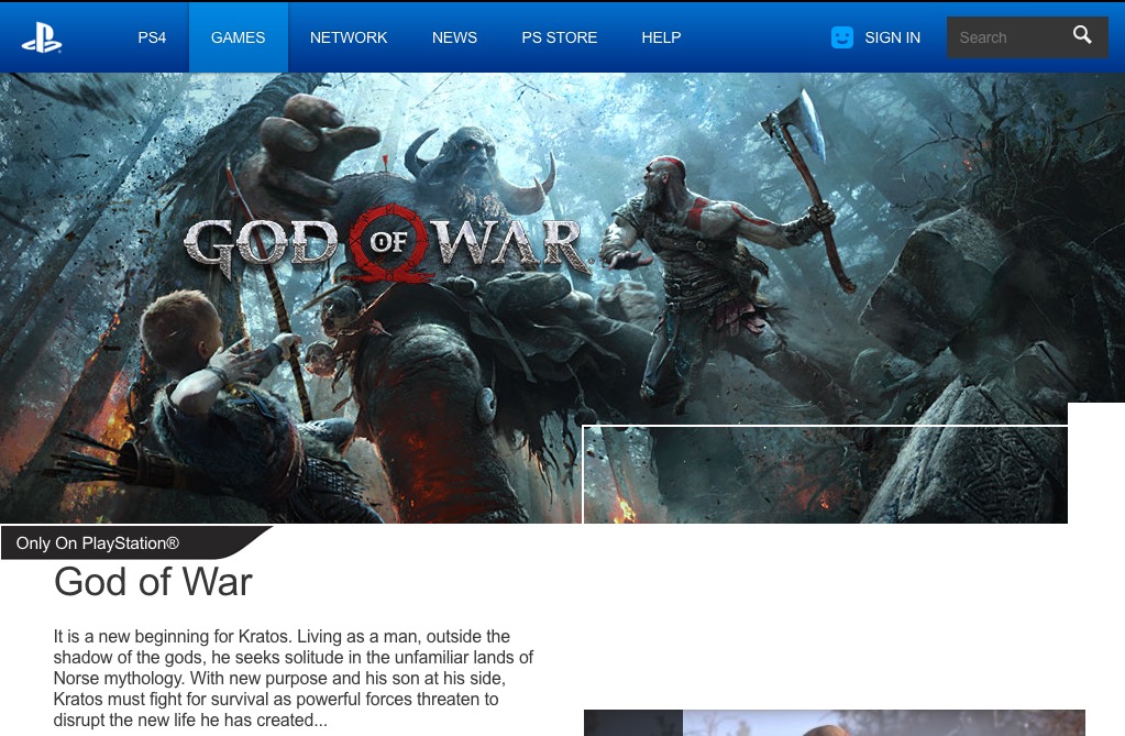 God of War PlayStation Store exclusivité