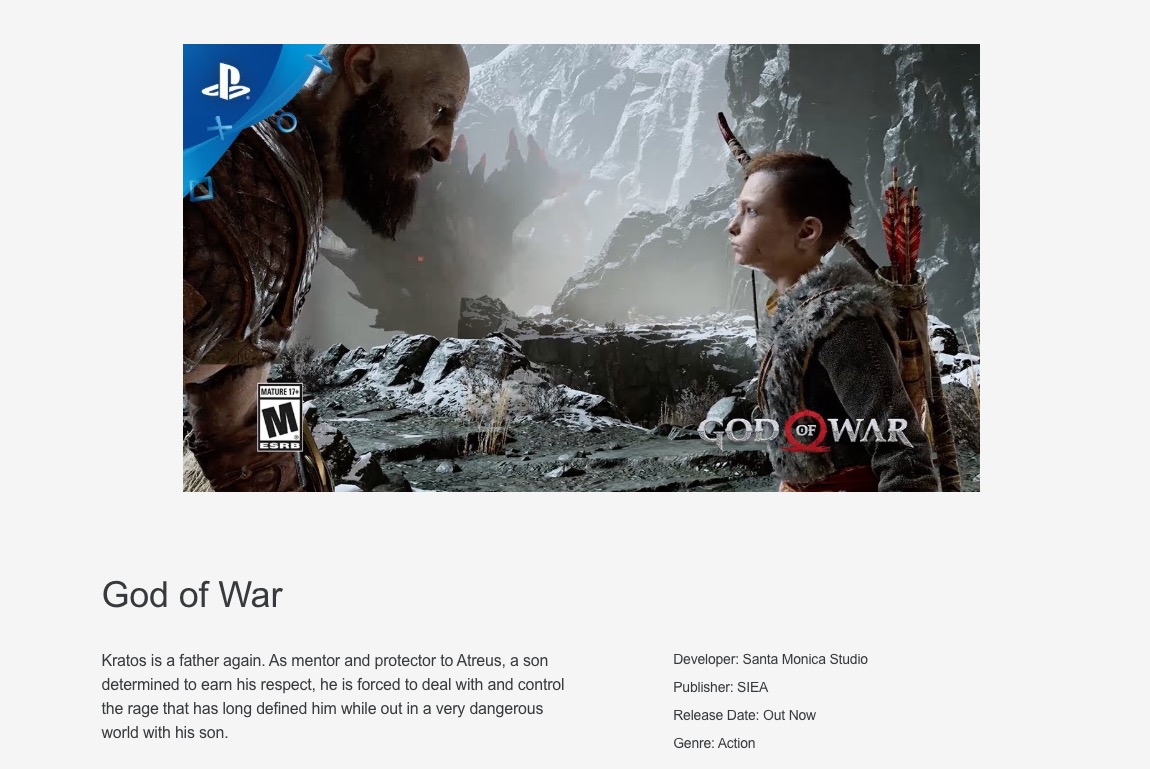 God of War PlayStation Store exclusivité