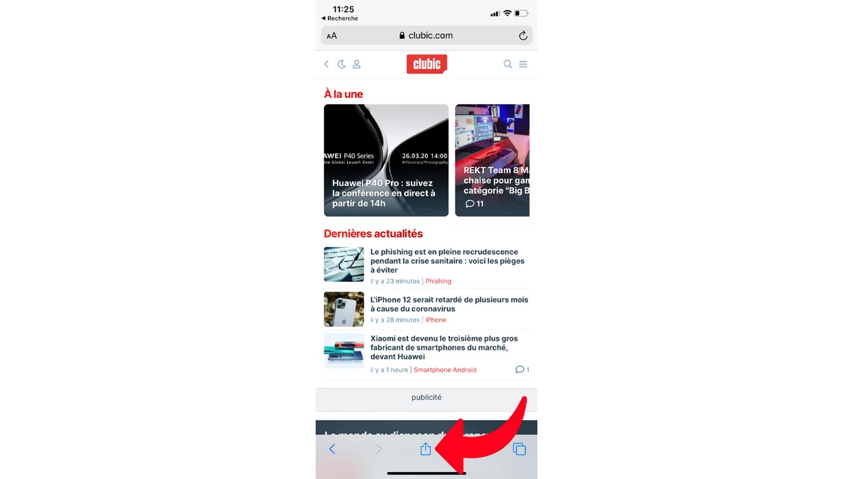 tuto créer raccourci Safari iPhone