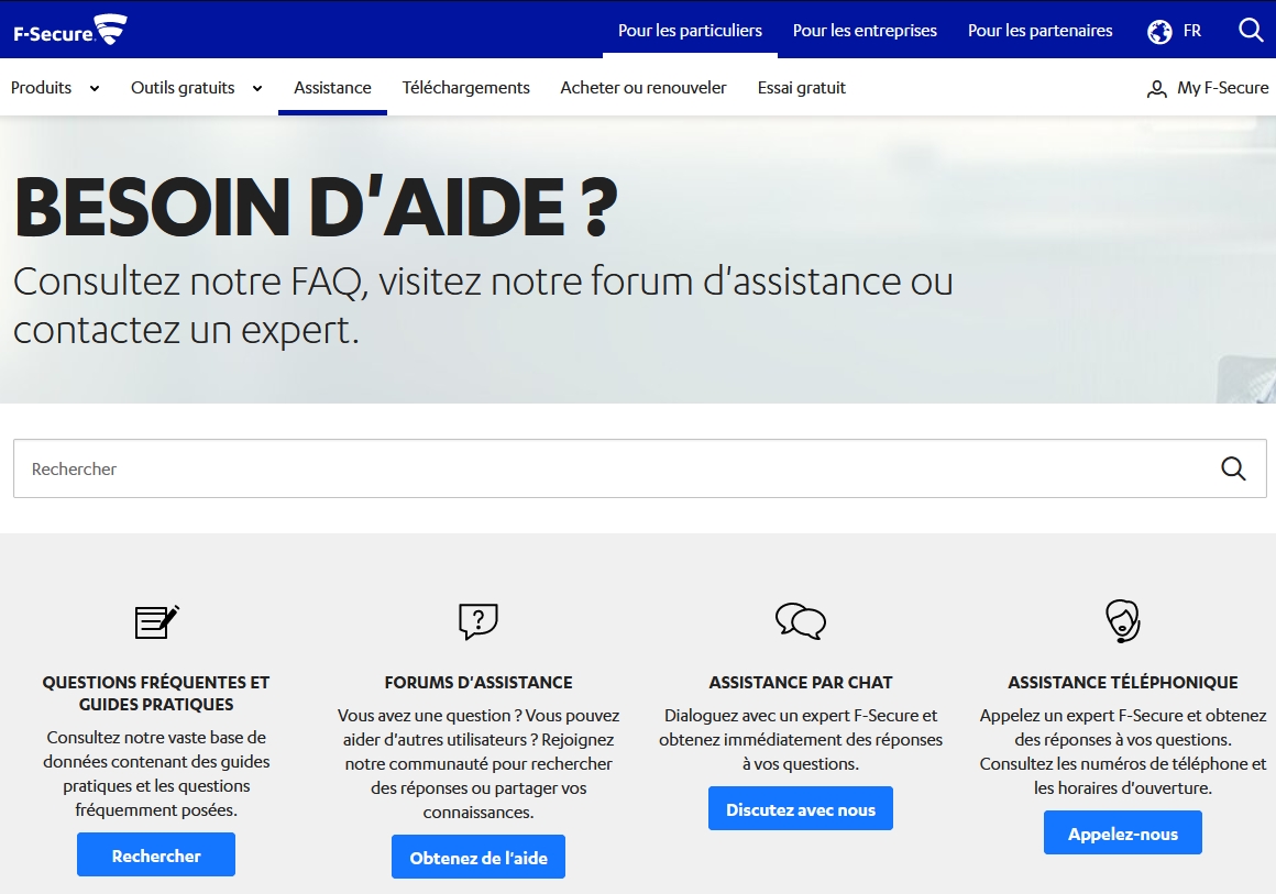 F-Secure - Le support