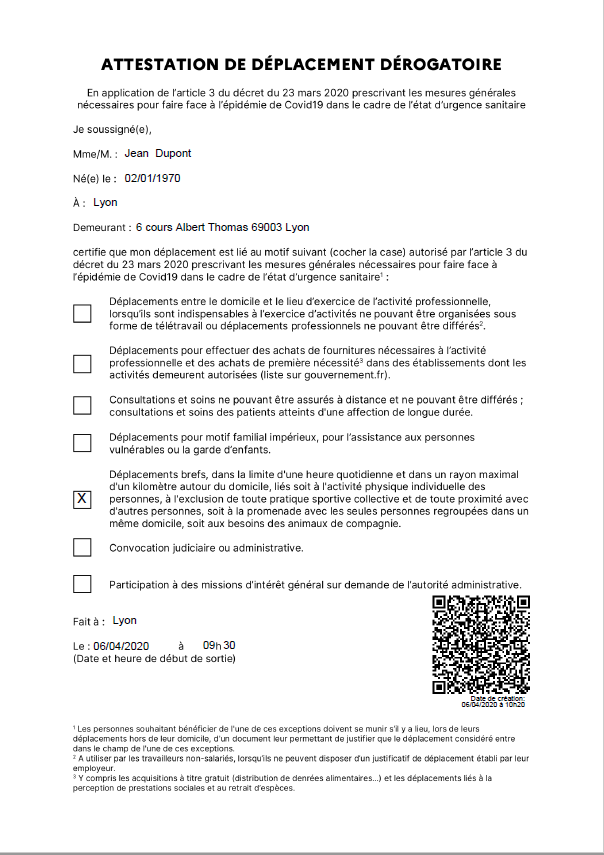 pdf attestation numérique