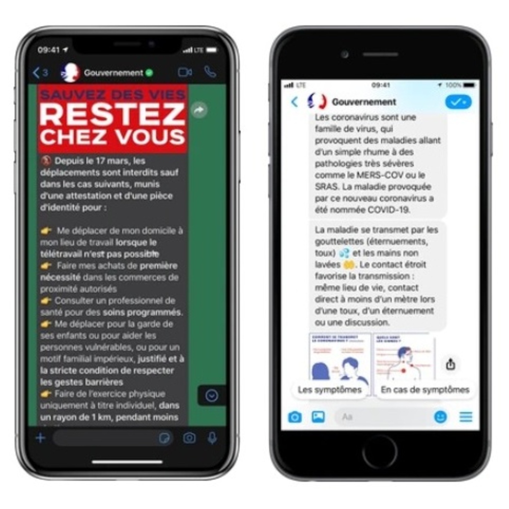 Covid-19 : le gouvernement et Facebook s'associent pour lancer des chatbots sur WhatsApp et Messenger