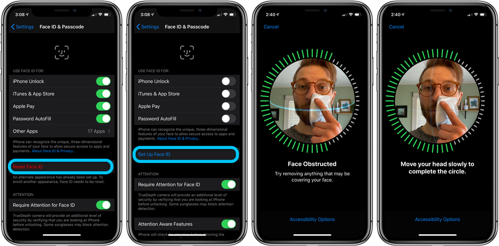 iPhone Face ID utiliser avec masque protection