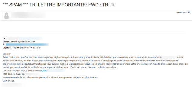 spam escroquerie © clubic.com
