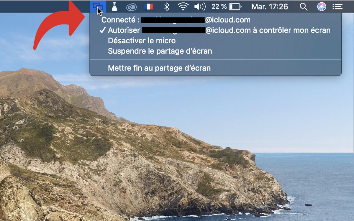 Partage écran iMessage macOS