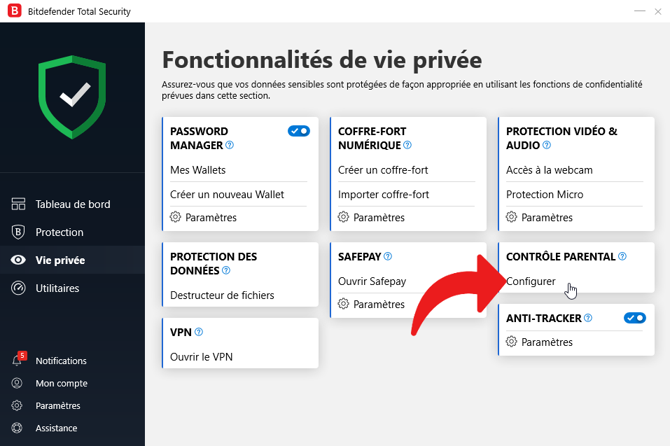 Contrôle parental Bitdefender © clubic.com