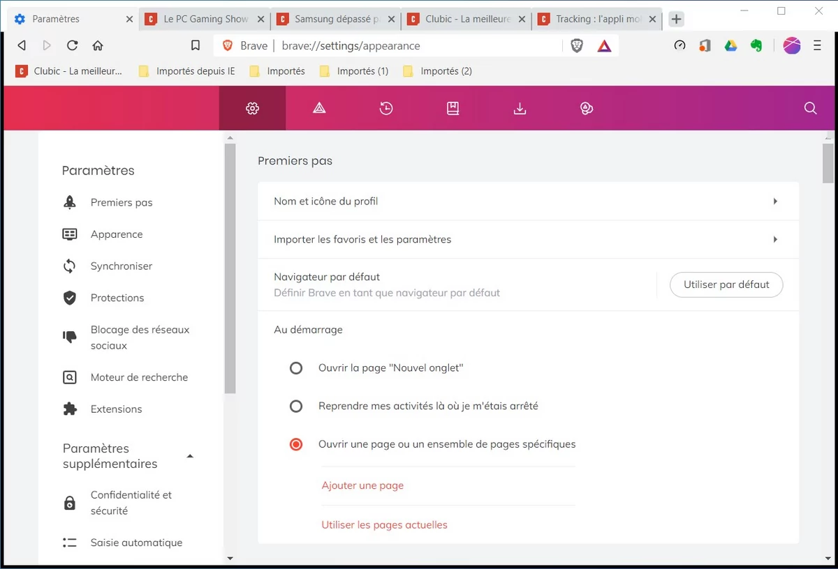 configurer brave