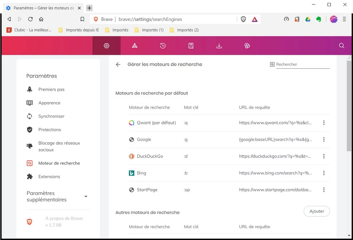 moteurs de recherche brave