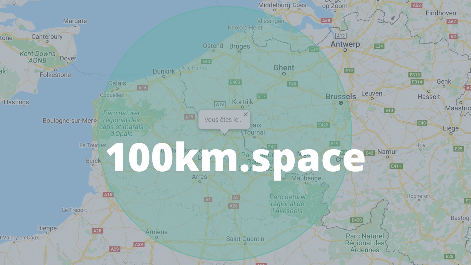 Comment calculer la zone de 100km autour du domicile ?