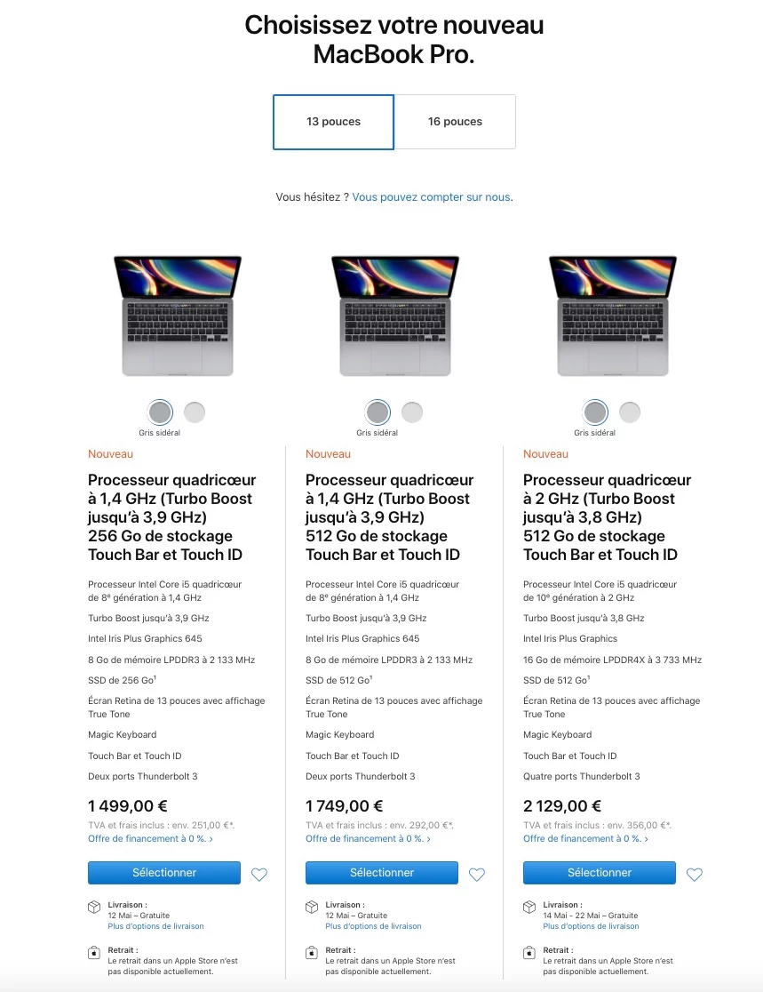 MacBook Pro 13 2020 © Apple