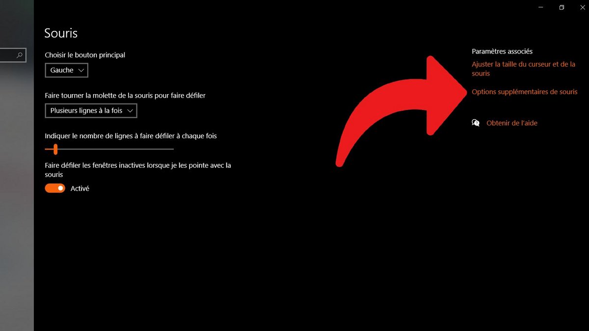 Windows 10 régler sensibilité souris