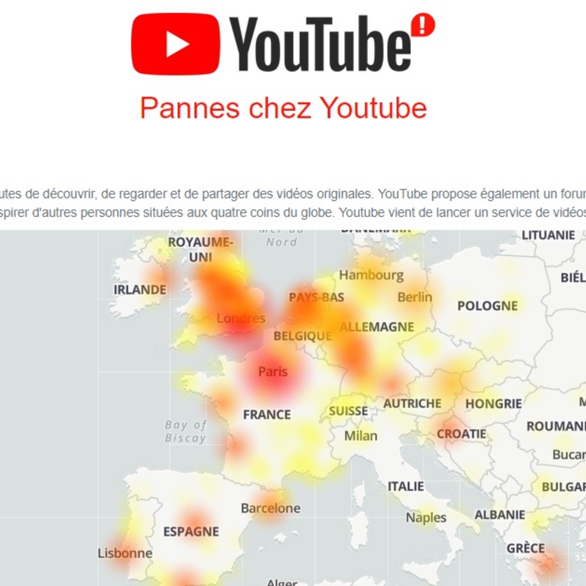 YouTube : une panne en France fait disparaître les chaînes des utilisateurs