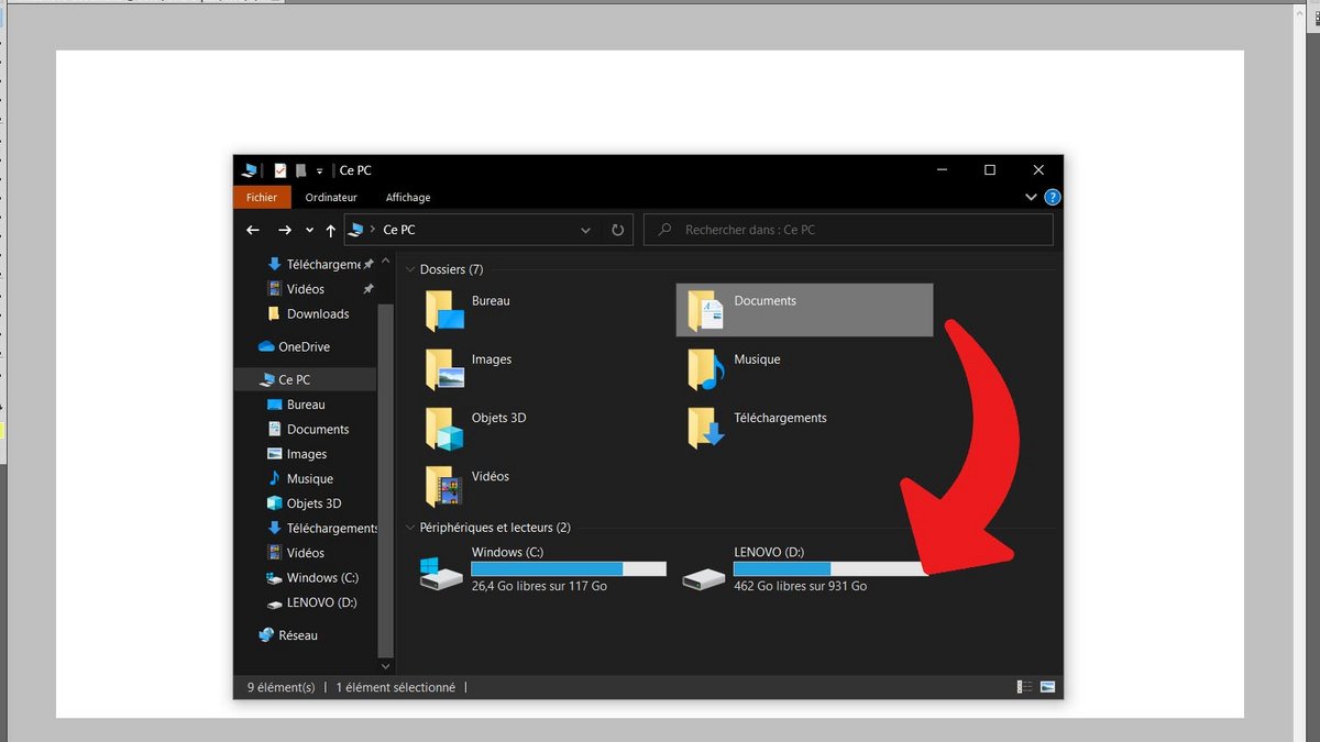 Windows 10 afficher documents