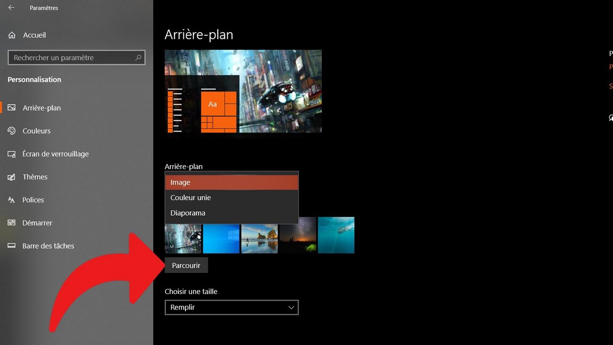 Windows 10 changer fond d'écran
