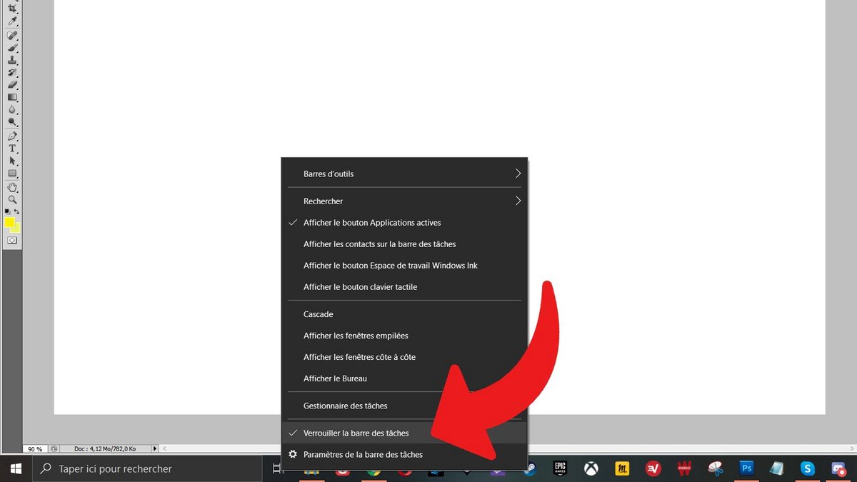 Windows 10 verrouiller la barre des tâches