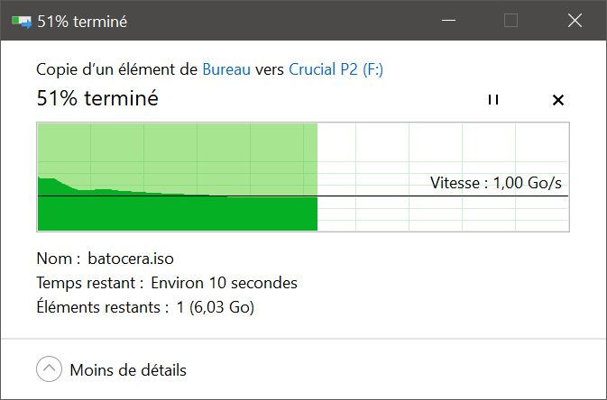 Copie Windows 10 Crucial P2 500