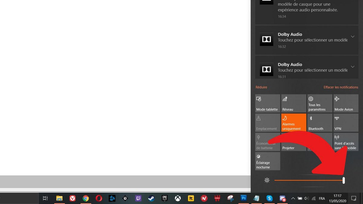 Windows 10 régler luminosité