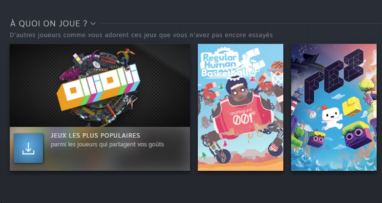 Avec « À quoi on joue ? », Steam vous suggère des jeux de votre bibliothèque à lancer