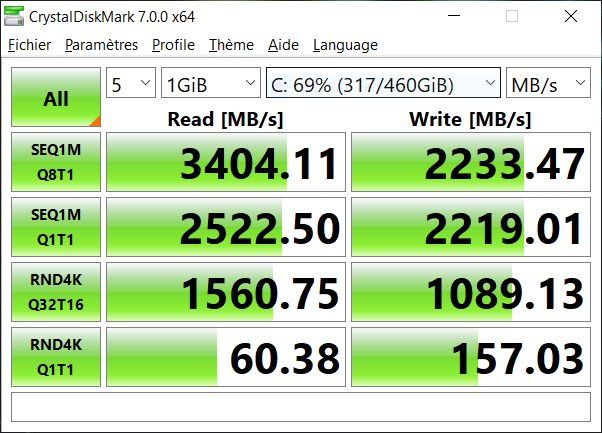 Razer Blade Stealth 13 2020 - CrystalDiskMark