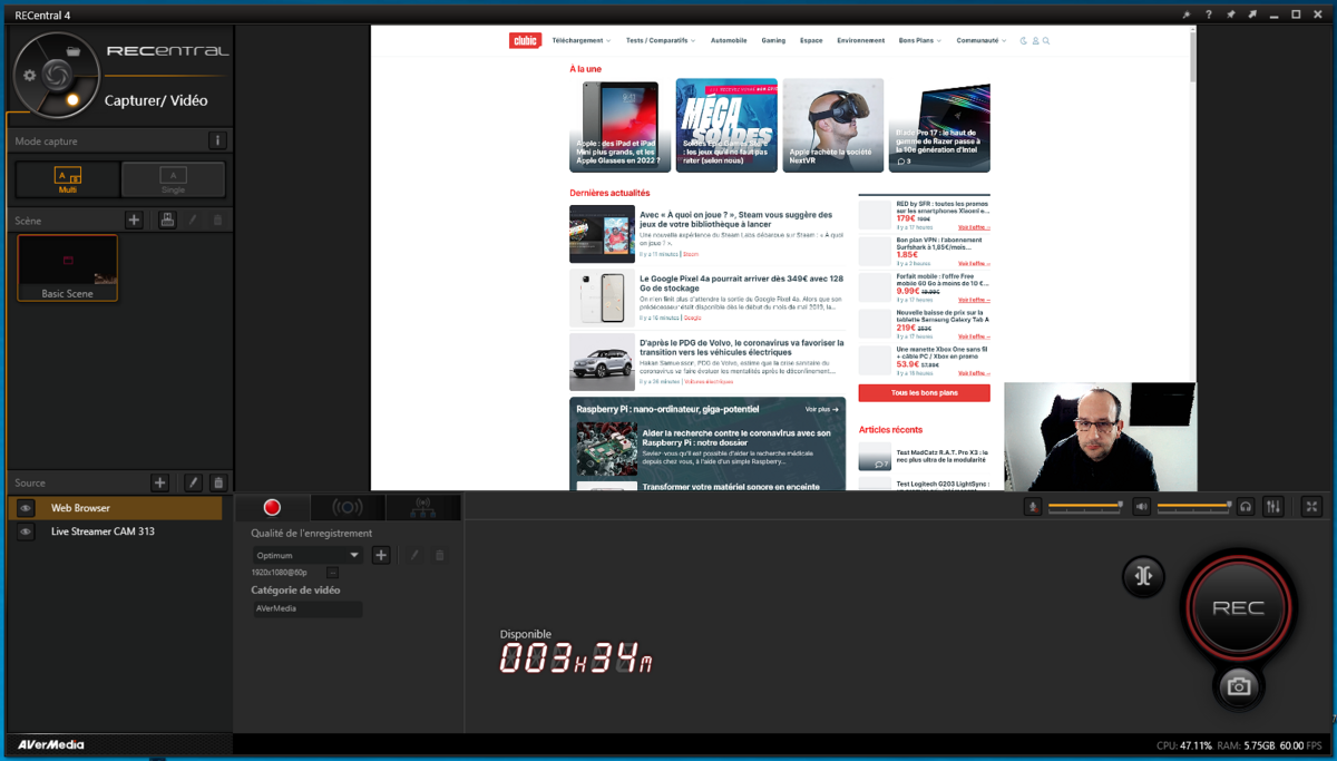 Avermedia BO310 et OBS