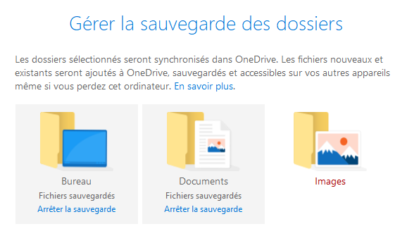 Windows 10 OneDrive sauvegarde