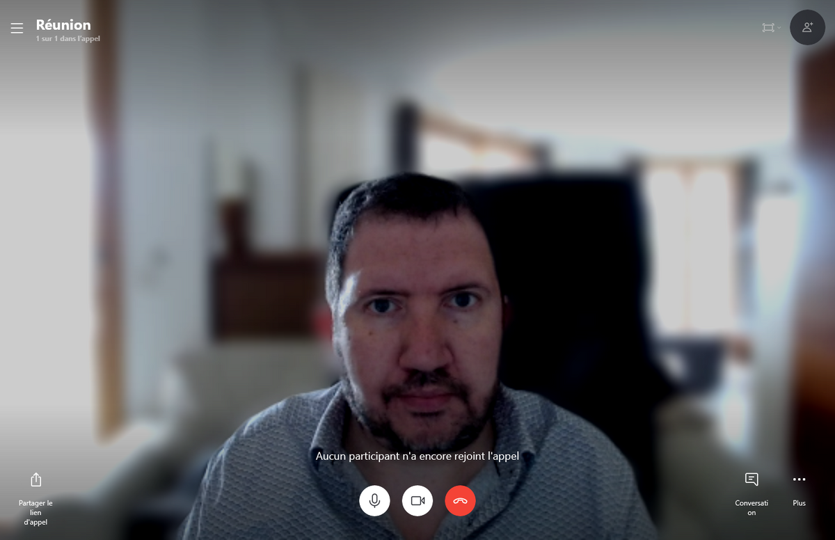 Skype arriere plan flou