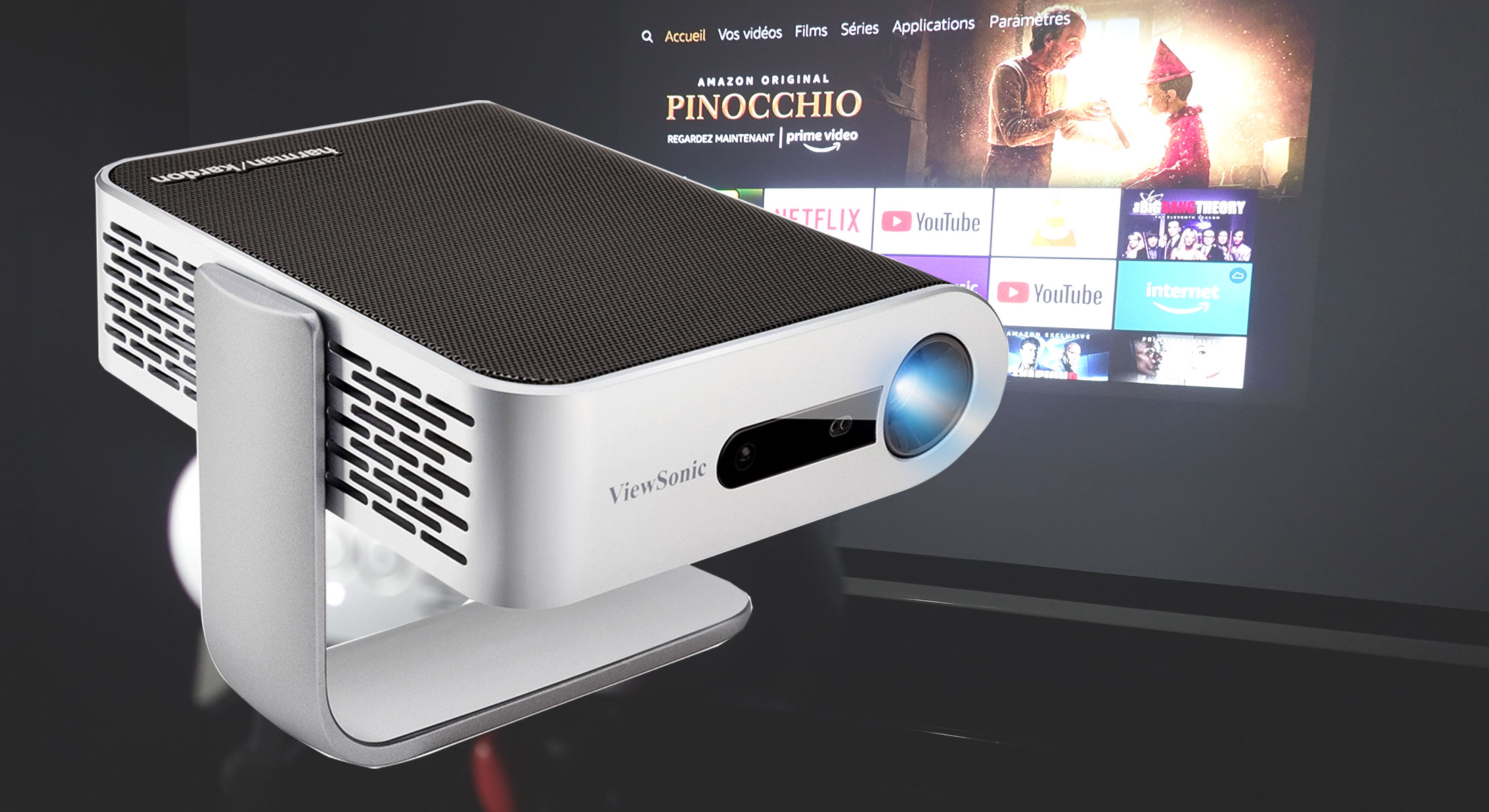 Viewsonic Projecteur M1 LED Luminosité: 250 lm 854 x 480 WVGA 120000 : 1  argent - Vidéoprojecteur