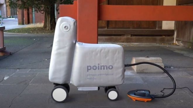 Poimo, l'e-scooter gonflable imaginé par l'Université de Tokyo