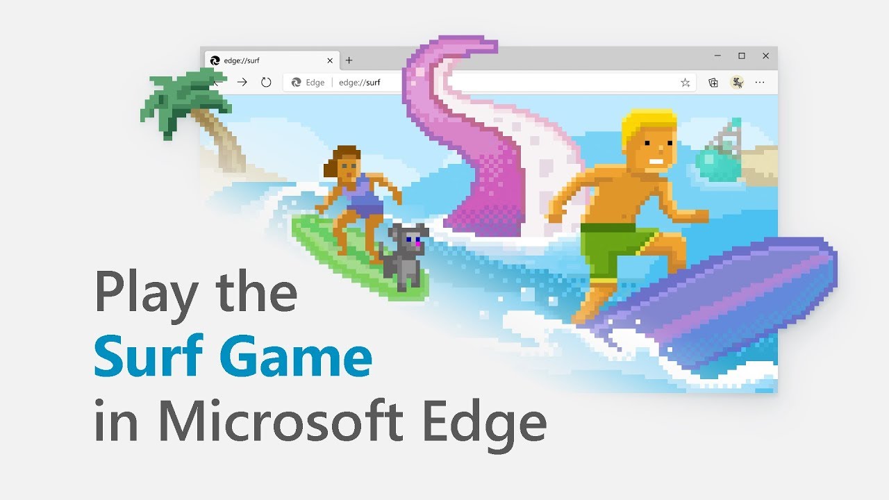 Chrome a son dinosaure, Edge à désormais son jeu de surf