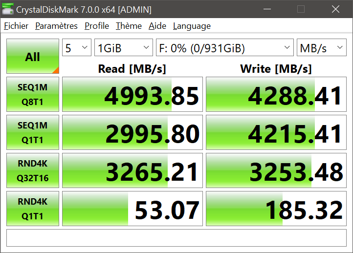 Seagate FireCuda 520 - CrystalDiskMark PCIe 4.0