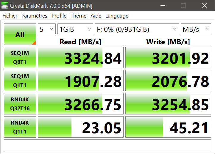 Seagate FireCuda 520 - CrystalDiskMark PCIe 3.0