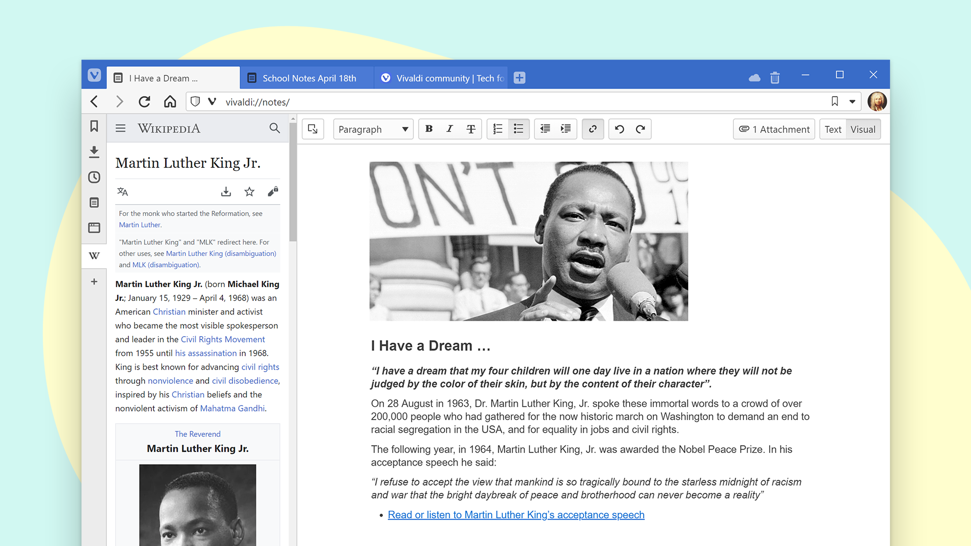 Avec Vivaldi 3.1, le navigateur dope son système de notes