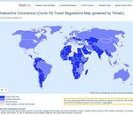 Une carte interactive pour connaître, en temps réel, les restrictions de voyage dues à la pandémie de coronavirus