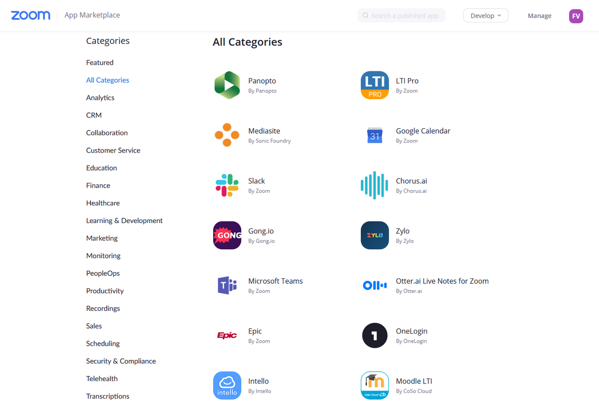 Zoom App Marketplace © clubic.com