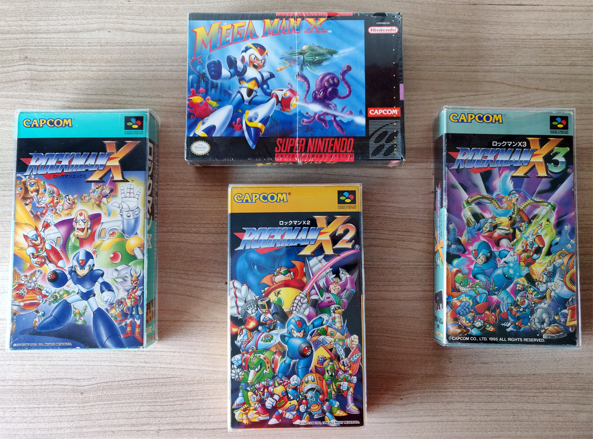 La trilogie Rockman X sur Super Famicom, et Mega Man X (version US)