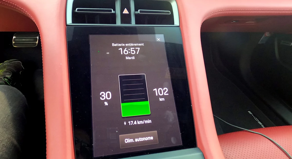 Porsche Taycan Turbo S, la charge sur le réseau Ionity © David Nogueira
