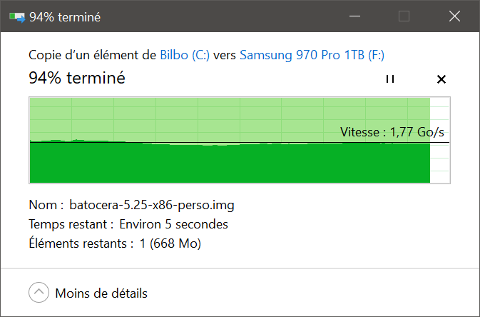 Samsung 970 PRO - Copie Windows 10
