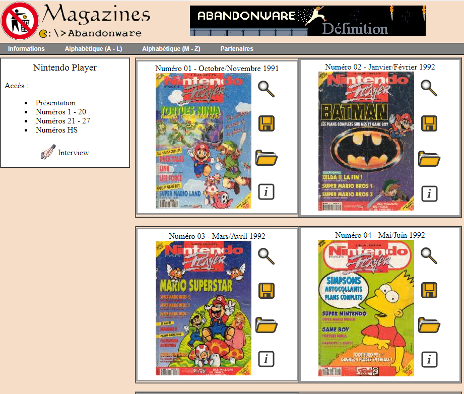 Il est par exemple possible de feuilleter intégralement les magazines de jeux vidéo de notre enfance