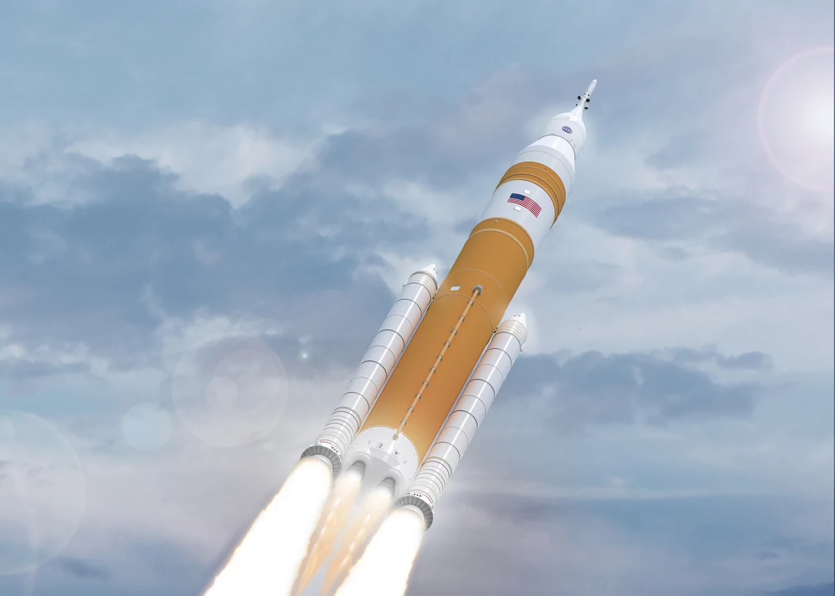 SLS Artemis 1 décollage vue d'artiste © NASA