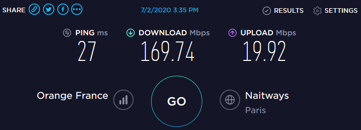 NordVPN Speed Test © NordVPN