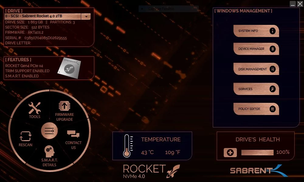 Sabrent - Rocket 4 Plus Disque Dur SSD Interne 4To M.2 SATA PCIe 7100Mo/s  Doré - SSD Interne - Rue du Commerce