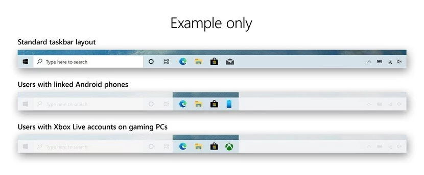 Windows 10 barre de taches © Microsoft