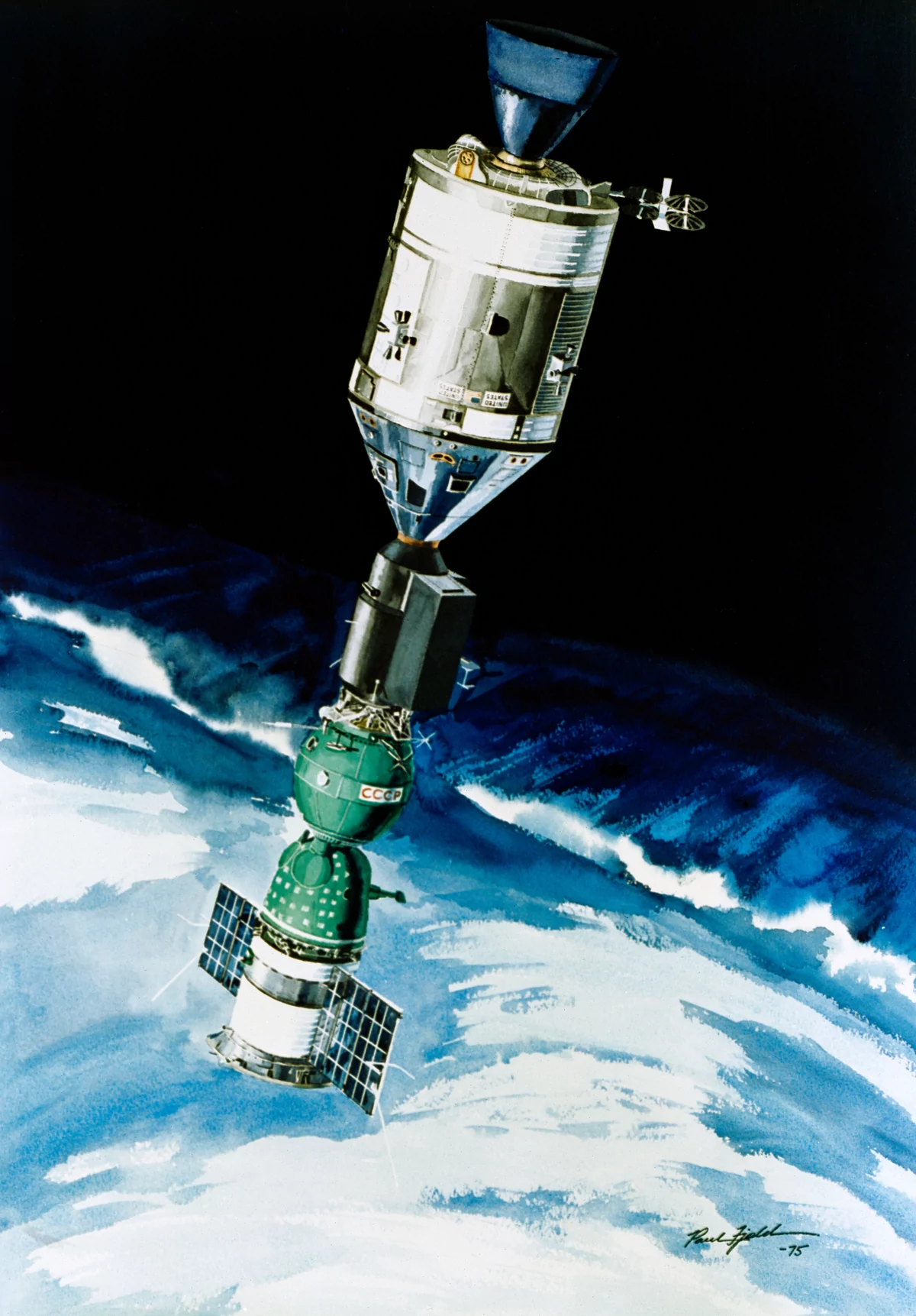Apollo Soyouz Vue d'artiste orbite © NASA