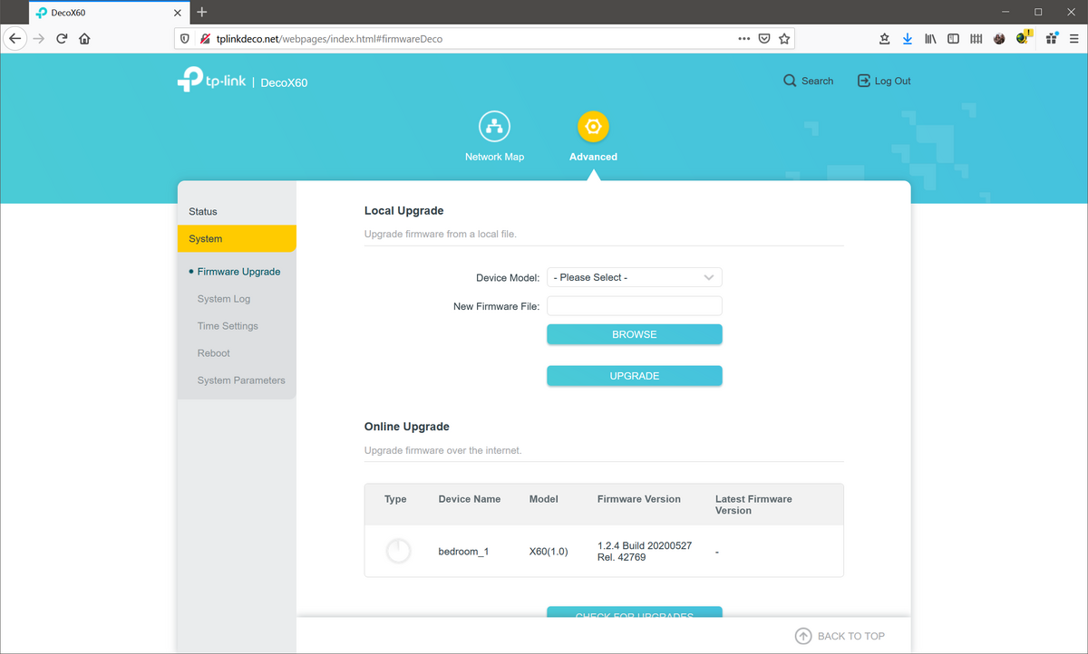 TP-Link Deco X60 - Interface Web