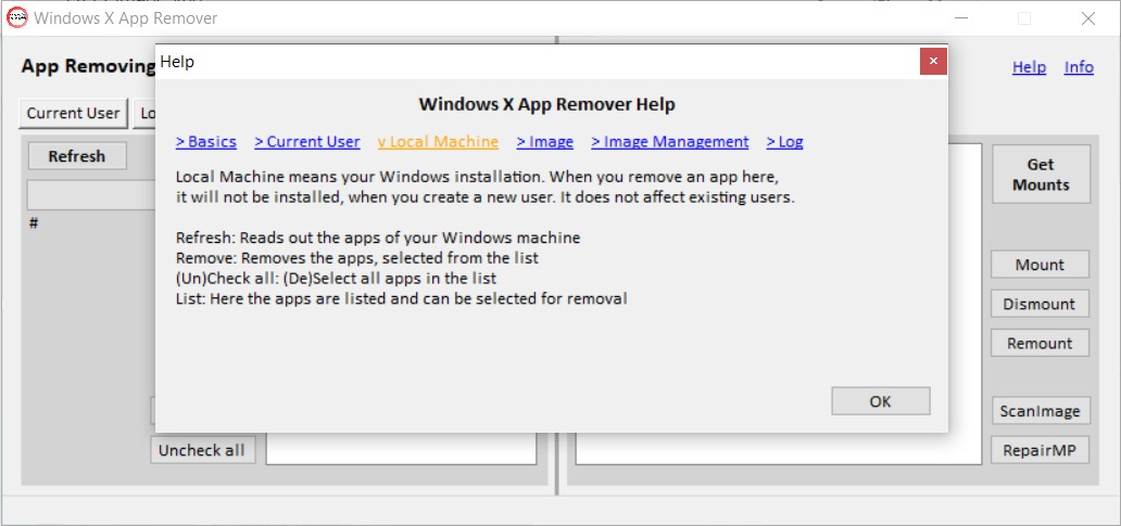 windows x app remover