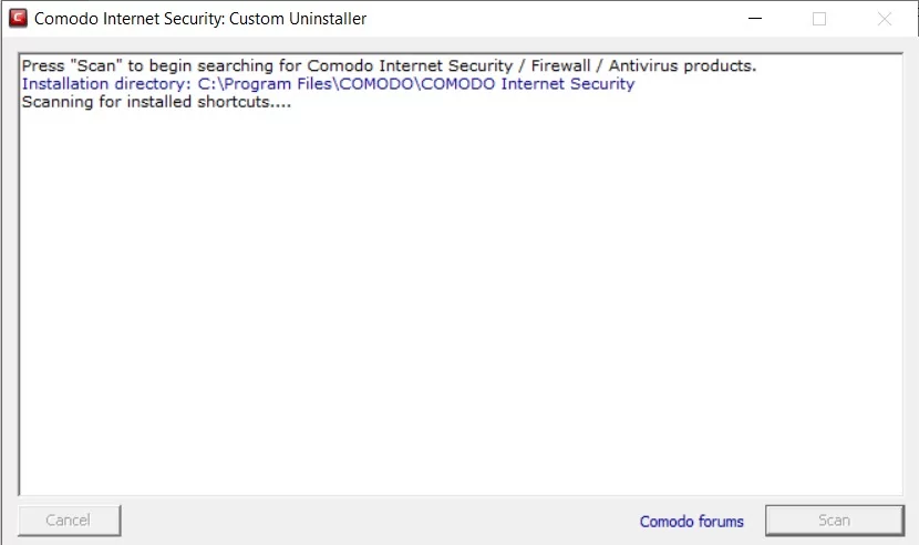 comodo uninstall tool