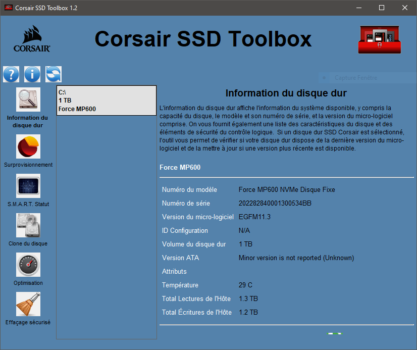 Corsair SSD Toolbox