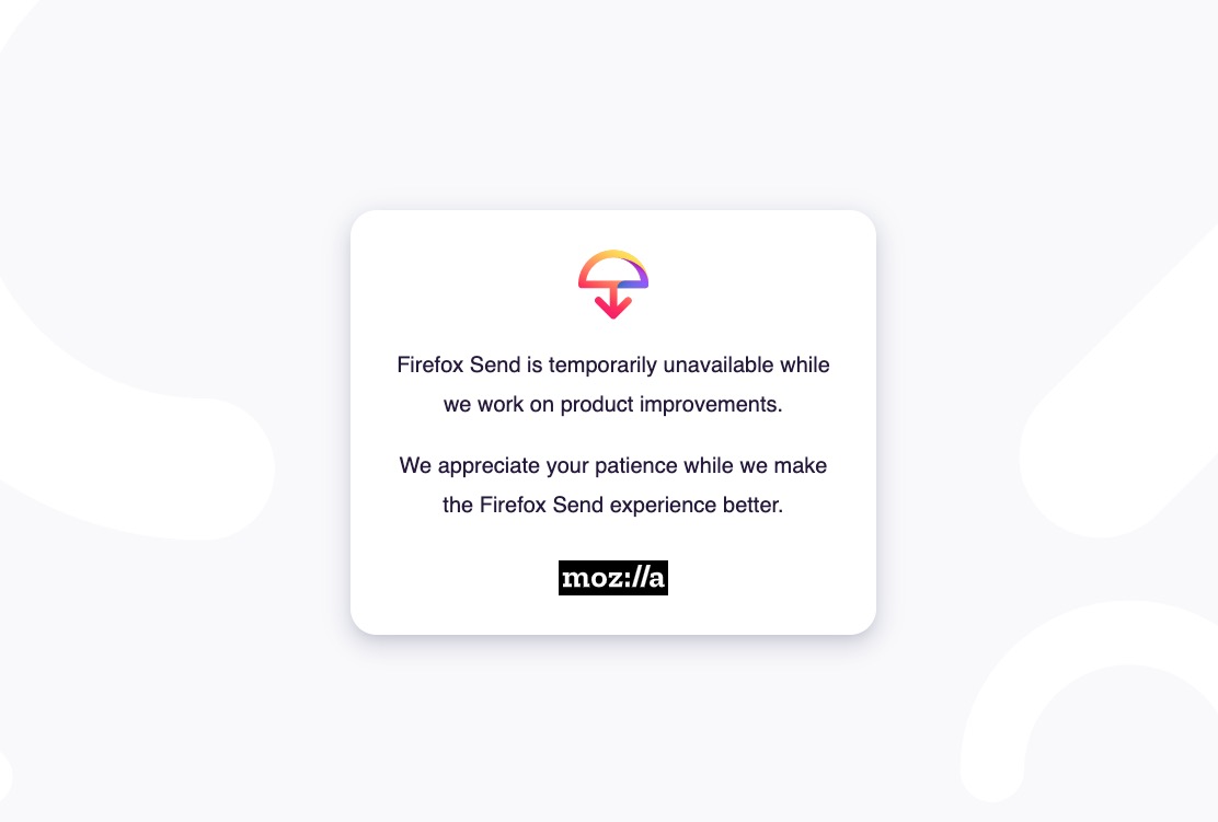 Firefox Send pause © Capture d'écran